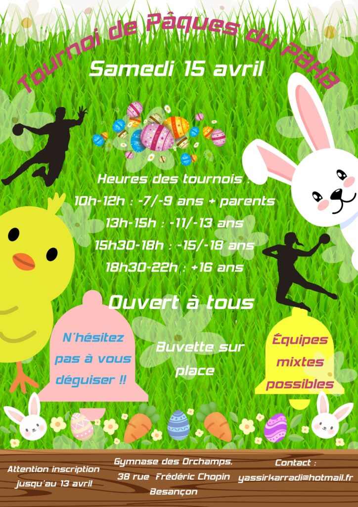 Tournoi PBHB Pâques